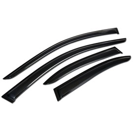 TLAPS 7422442649662 Compatible with 1999-2005 VW Jetta/Bora MK4 4 Door Sedan Smoke Curvy Style Window Visors Deflector 4 Pieces