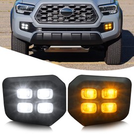 Daytime Running Lights Drl Fog Light for Toyota Tacoma 2016-2023 Tacoma Turn Signal Fog Lights Assembly (16-23Fog Led)