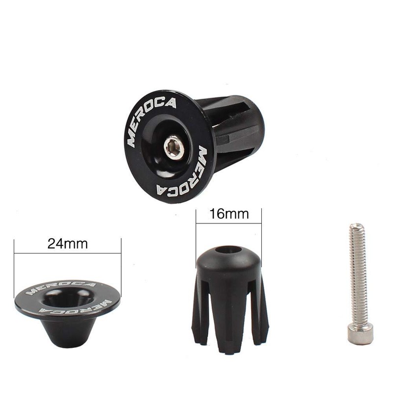 1 Pair Aluminum Bike Handlebar End Plugs, Expanding Locking Bar