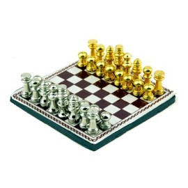 MyTinyWorld Dolls House Miniature Chess Board and Loose Pieces