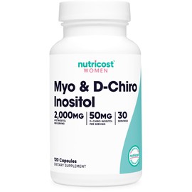 Nutricost Nutricost Myo Inositol & D-Chiro Inositol for Women 2000mg, 120 Capsules, 2000mg Myo & 50mg D-Chiro Per Serving, 30 Servings, Vegetarian Friendly, Non-GMO & Gluten Free