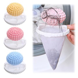 3Pcs-Pet Hair Remover for Laundry,Floating Hair Filtering Mesh Remova, 2025 New Washing Machine Hair Catcher,Dog Hair Remover for Laundry (Yellow+Pink+Blue)
