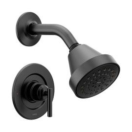 Moen Gibson Matte Black Eco-Performance Modern Shower Trim Featuring Bathroom Showerhead and Lever Handle, Posi-Temp Valve Required, T2902EPBL