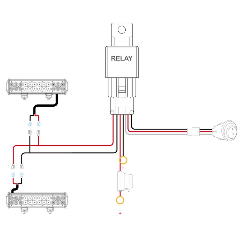 Nilight LED Light Bar Wiring Harness Kit 16AWG 12V On
