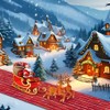 4 Pcs Christmas Village Red Brick Road, 47.2 x 4.7