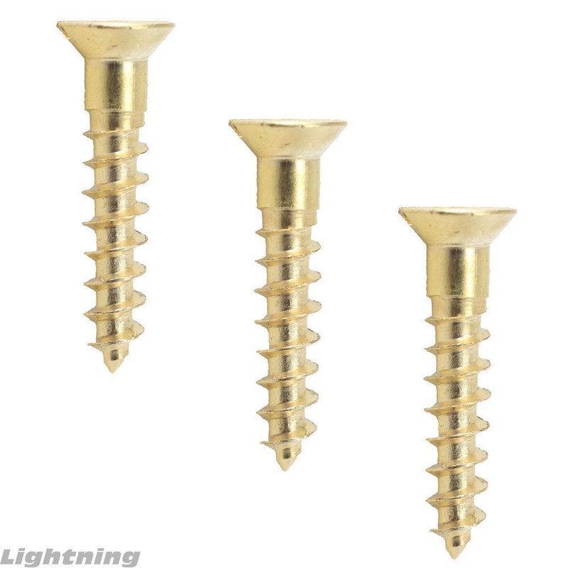 Slotted Flat Head Wood Screw Solid Commercial Brass #1X3/8 Qty