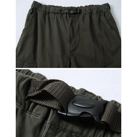 Kinghua Baggy Cargo Pants Men Casual Loose Fit Elastic Waist Cotton Twill Baggy Pants (34, Army Green)