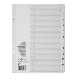 Pagna 31005 08 Register 1-12 A4 12 Part Organiser – White
