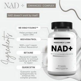 Nad+ Booster Nicotinamida + Resveratrol 60 Capsulas Eg N23 Sabor Nd
