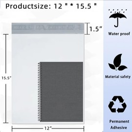 Suncomptech Teal Poly Mailers 12x15.5 inches 100 pieces, Self Seal and Water Resistant Shipping Bags, Enhanced Durability and Tear-Proof Multipurpose Postal Bags