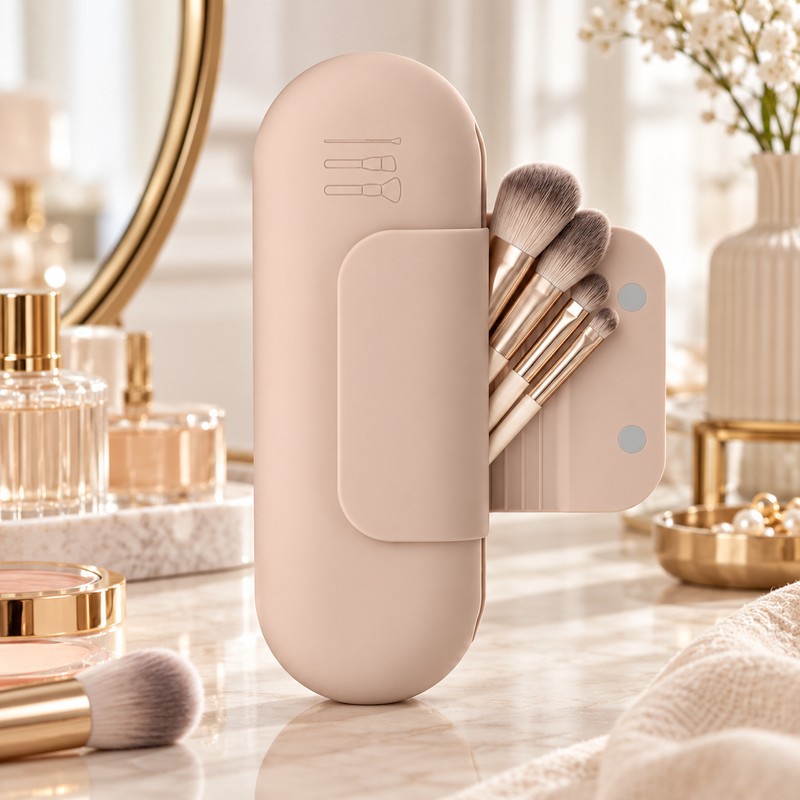 Silicone Makeup Brush Holder for Cosmetic Tool Storage – Soft
