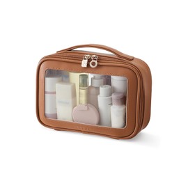 EACHY Travel Makeup Bag Clear Makeup Bag, Small Makeup Bag for Purse Fit Carry-on Travel Essentials, Waterproof Square Makeup Pouch with Zipper