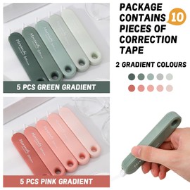 BetterJonny 10 PCS White Out Tapes, Tape Roller Instant Correction Tape Mini Whiteout Tape Set Cute Correction Rollers Aesthetic Stationery for Students Office Workers Home School Stationery Supplies