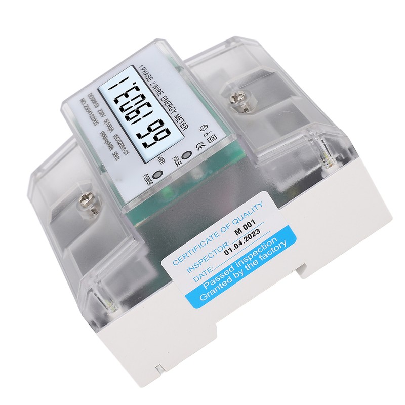 Digital Energy Meter 1 Phase 2 Wire KWh Electricity Wattmeter