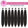 Braiding Hair Pre Stretched 16 Inch 8 Packs Pre Stretched