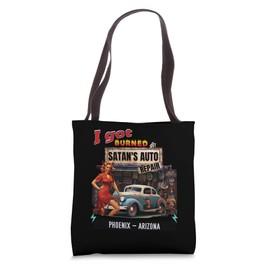 I Got Burned At Satan's Auto Repair Retro Devil PHOENIX Tote Bag