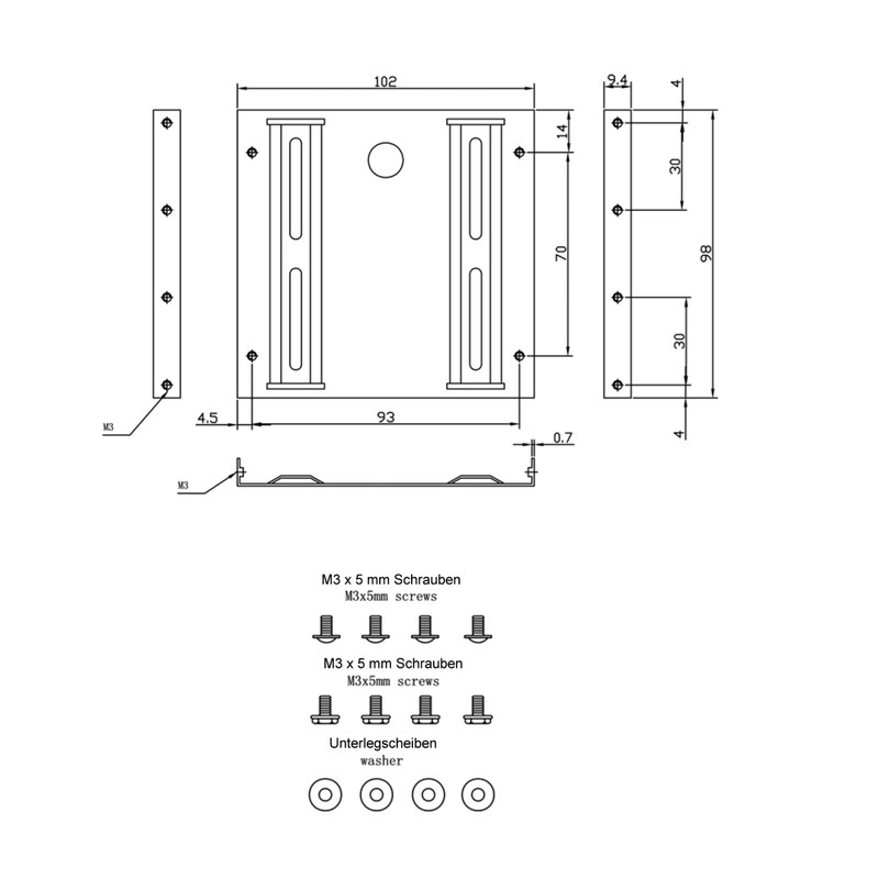 PerfectHD 5 x Mounting Frame | 1 Compartment | Mounting