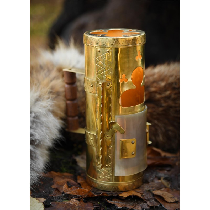 Brass Lantern with Horn Door
