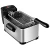 Electric Stainless Steel Deep Fryer 3.2 Quart with Timer and