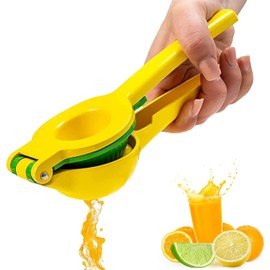 WIVIEW Exprimidor de limón, limón squeezer de metal de alta calidad, diseño de doble capa para acomodar frutas de diferentes tamaños, exprimidor a mano profesional para naranja, limon y frutas