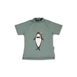 Sterntaler Boys' Short-Sleeved Shark Swimming Shirt Set, Matt Green