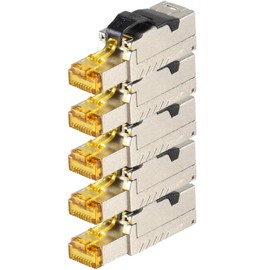 1aTTack.de 5 x CAT 8-5 x network plug RJ45 tool-free RJ45 plug CAT8 shielded metal housing 40Gbit s compatible with Cat5 Cat6 Cat7 5 pieces Cat8 plug Cat8 plug