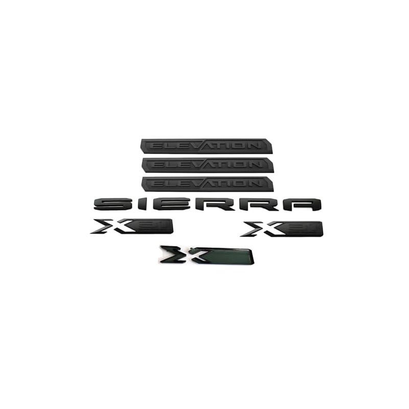 6Pc Elevation Sierra Bed X31 Emblem Door Tailgate 3DBadge Nameplate