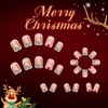 Christmas Press on Nails Short Square Fake Nails with French