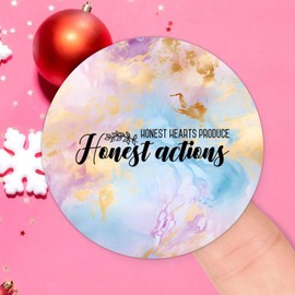 Honest Hearts Produce Honest Actions. Round Label Stickers 100pcs Bible Verse Quotes Saying Circle Decals for Water Bottle Luggages Laptop Computer Envelopes Seals Card Boxes 4in