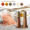 Gold Salt and Pepper Grinder Set,Wooden Pepper Grinder, Manual Salt