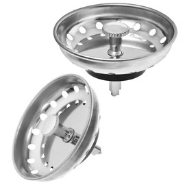 Paquete De 2 Unidades, Colador para Fregadero De Cocina, Coladera para Fregadero De Cocina con Tapón Y Colador De Drenaje, Acero Inoxidable 201, 81 X 