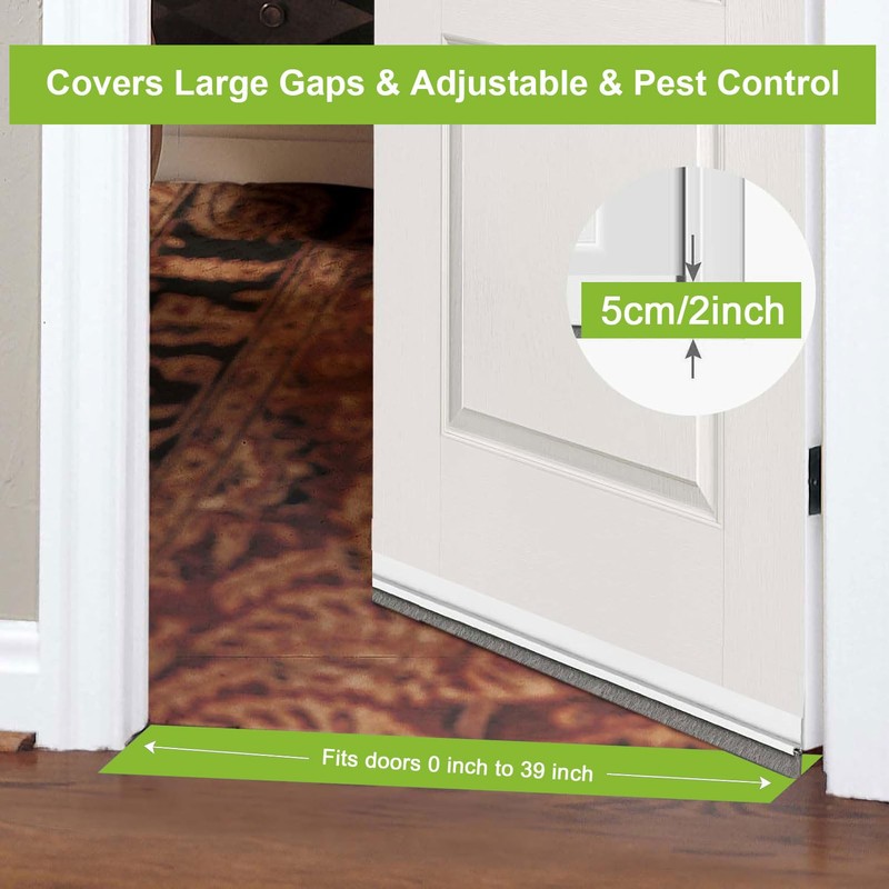 DINGLIAN 2 PCS Door Brush Bottom Sweep, Door Sweep for