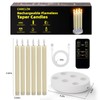 Rechargeable Flameless Taper Candles with Charging Station 6Pcs Real Wax