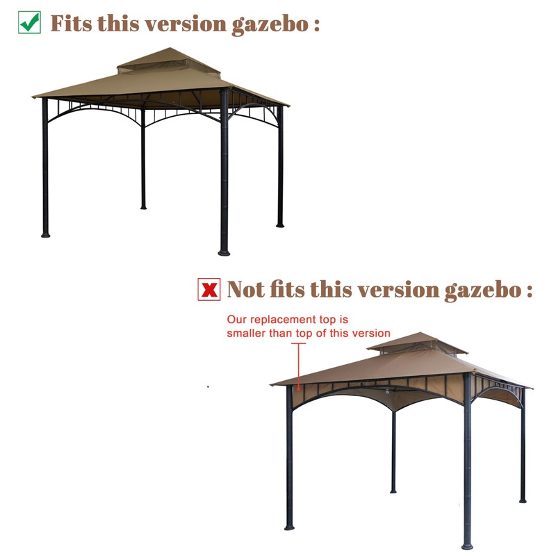 SCOCANOPY Replacement roof Compatible with Target Madaga Gazebo Model L-GZ136PST,(Khaki)