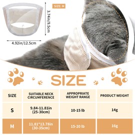 Transparent Breathable Cat Muzzle, Anti-bite and Anti-lick Pet Mask for Grooming, Bathing, Nail Clipping, Cotton Cat Mouth Cover Suitable for Aggressive Cat, Kittens with a Head Circumference of 11.81-13.78in(30-35cm)