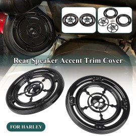 Unbranded Gloss Black Rear Speaker Accent Trim Cover For Harley Electra Tri Glide FLHTCUTG