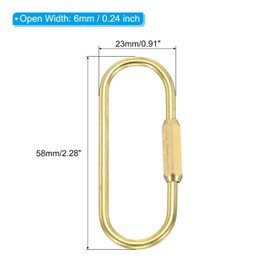 [PATIKIL] Brass Key Ring Set of 2 6mm Open Width Screw Lock Clip Key Chain Hook Holder