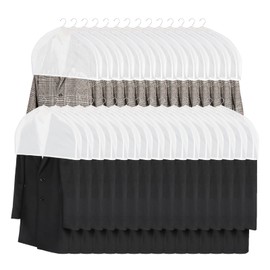 Univivi Shoulder Covers for Clothes (Set of 30) Breathable Garment Dust Covers Protectors with 2" Gusset for Suit, Coats, Jackets, Dress Closet Storage