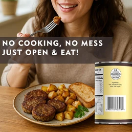 Werling & Sons Grandma Werling’s Goetta 14.5 Oz – Fully Cooked Canned Pork & Pin Oats | Traditional German-Style Canned Meat | 5-Year Shelf Life | Made in USA | For Daily Meals, Emergency Storage, Camping & Quick Meals | Pack of 12
