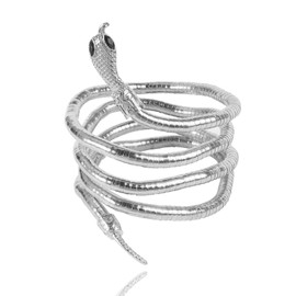 Long tiantian Snake Necklace Glexible Snake Bracelet for Women Snake Costume for Hollween Bendable Snake Choker Necklace Snake Jewelry Flexible Snake Necklace（Silver）