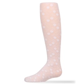 MeMoi Sweet Blossoms Sheer Tights for Girls, Ultra Soft and Lightweight Floral Lace Girls Tights - Sizes 2-14