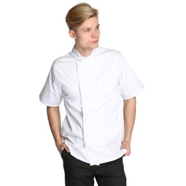 Tibard Short Sleeve Coolmax Chef Jacket (White, Extra Small (Chest 30-32"))