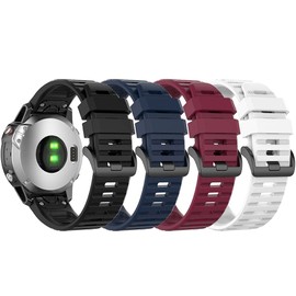 FitTurn Compatible for Coros Vertix Watch Bands (Not for Vertix 2), Sport Soft Silicone Flexible Watch Strap for Coros Vertix Smart Watch Quick Fit Silicone Band Strap (4 Pack)