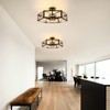 WILON Semi Flush Mount Ceiling Light, Industrial 6 Light Close