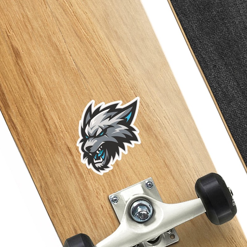 2 x 10cm Angry Wolf Vinyl Stickers - Wolves Wild