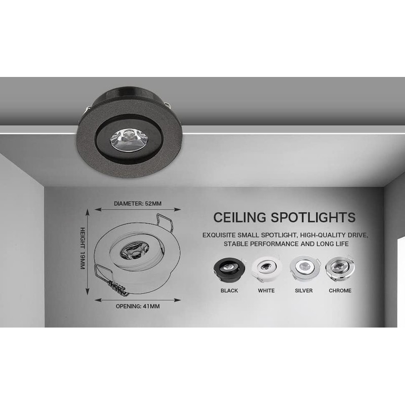 JOYINLED Pack of 10 Mini 3W Mini LED Spot Light