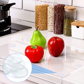 CustomyLife 20 PCS Glass Table Top Anti Slip Pads, 0.8" Non-Adhesive Clear Rubber Bumpers Round Table Protector Grippers to Keep Furniture Cabinet Door from Sliding