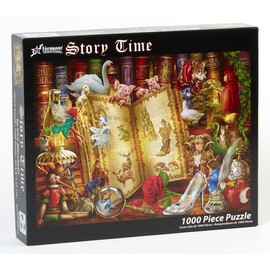 Vermont Christmas Company Story Time Jigsaw Puzzle - 1000 Piece Puzzle with Fully Interlocking & Randomly Shaped Pieces - Fairytale Jigsaw Puzzles 1000 Pieces for Adults (26 5/8" x 19 1/4")