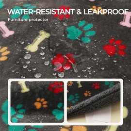 Luciphia Waterproof Pet Blankets for Couch Sofa Bed Cover Liquid Pee Proof Washable Soft Fluffy Large Dog Blanket Reversible Furniture Protection Grey Bone Thicken Large（65" x 57"）