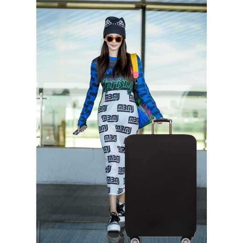 YKKJ Suitcase dust cover, luggage cover, fits 22-24 inches (black